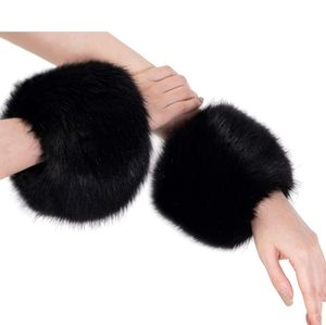 Fur Black Cuffs. One size fits all. Brand new.